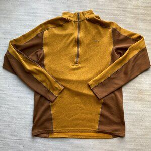 Patagonia Men’s Yellow/Gold/Brown Capilene 3 Midweight 1/4 Zip Pullover - Medium